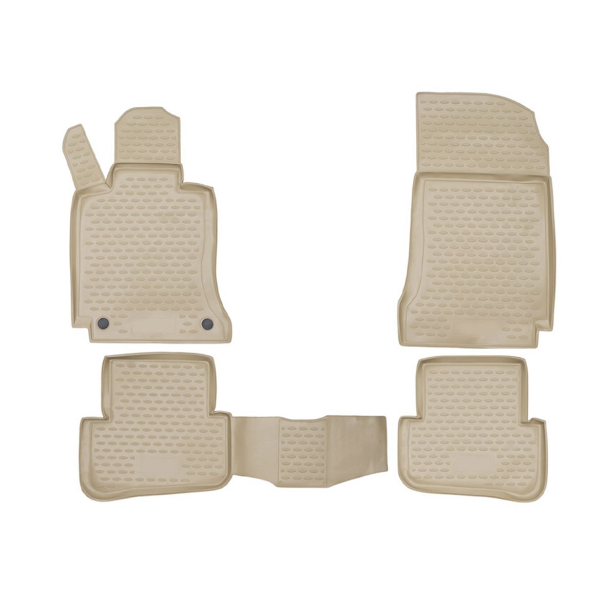 Mercedes C Class W204 Floor Mats - Omac - Rubber TPE - Beige - '10-'14 Mercedes C Class W204 Floor Mats - Omac - Rubber TPE - Beige - '10-'14